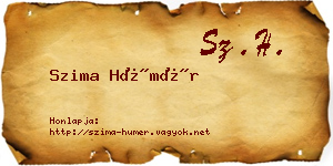 Szima Hümér névjegykártya